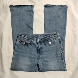Old Navy High-Rise Flare Denim Blue Jeans Girl’s Size 12 (26x25) Stretch